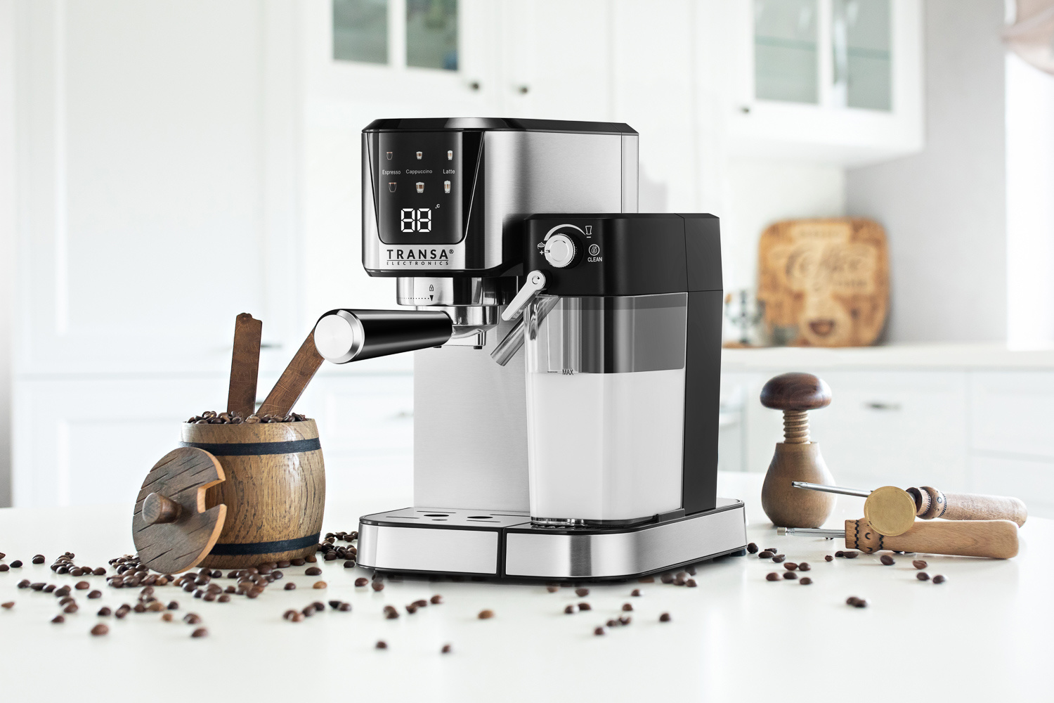 Ekspres ciśnieniowy CoffeeCraft TE-80 20 bar z automatycznym systemem mlecznym